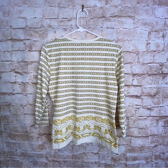 J.McLaughlin Catalina Cloth Chain Print Blouse Size Medium - Picture 4 of 6
